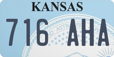 KS license plate 716AHA