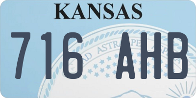 KS license plate 716AHB