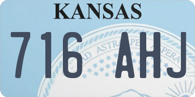 KS license plate 716AHJ
