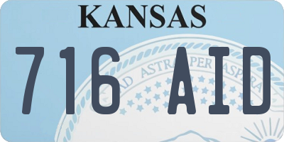 KS license plate 716AID