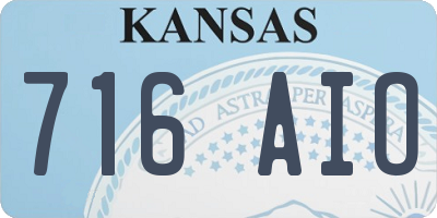 KS license plate 716AIO