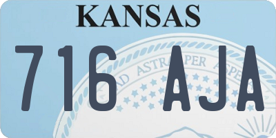 KS license plate 716AJA