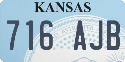 KS license plate 716AJB