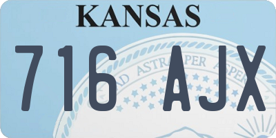 KS license plate 716AJX