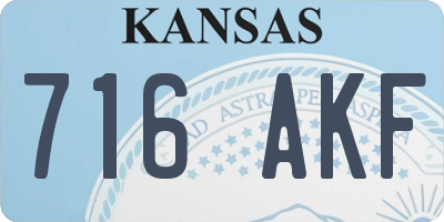 KS license plate 716AKF