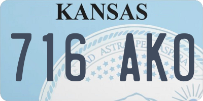 KS license plate 716AKO