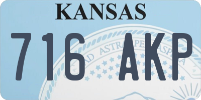 KS license plate 716AKP