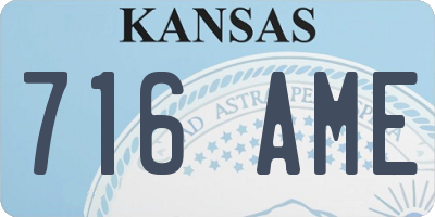 KS license plate 716AME