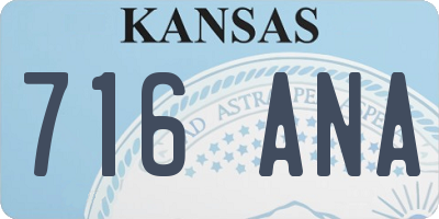 KS license plate 716ANA