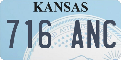 KS license plate 716ANC