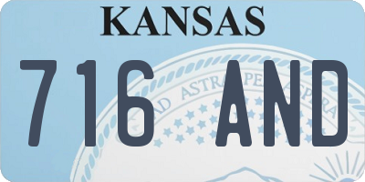 KS license plate 716AND