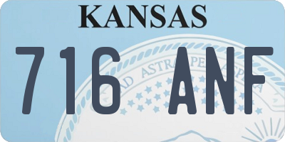 KS license plate 716ANF