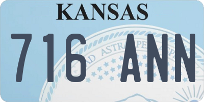 KS license plate 716ANN