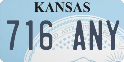 KS license plate 716ANY