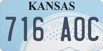 KS license plate 716AOC