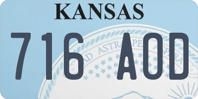 KS license plate 716AOD