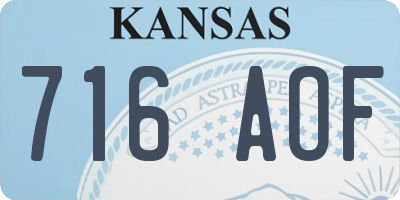 KS license plate 716AOF