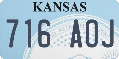 KS license plate 716AOJ