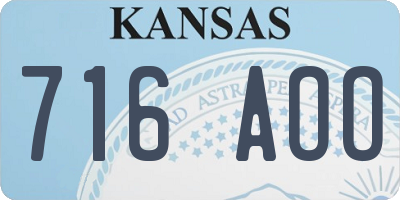 KS license plate 716AOO