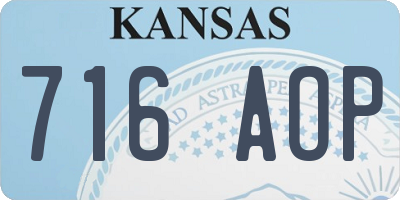 KS license plate 716AOP