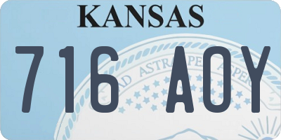 KS license plate 716AOY