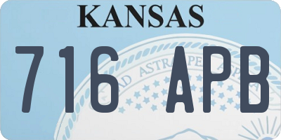 KS license plate 716APB
