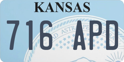 KS license plate 716APD