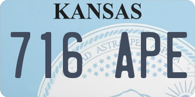 KS license plate 716APE