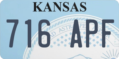 KS license plate 716APF