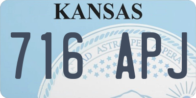 KS license plate 716APJ