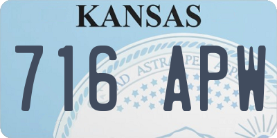 KS license plate 716APW
