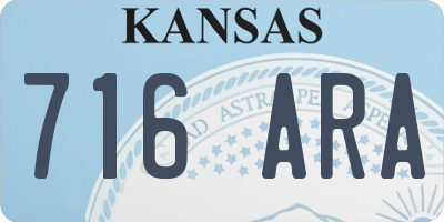 KS license plate 716ARA