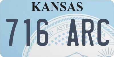 KS license plate 716ARC
