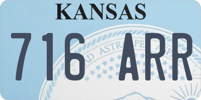 KS license plate 716ARR