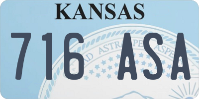 KS license plate 716ASA