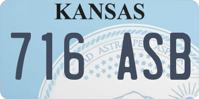 KS license plate 716ASB