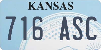 KS license plate 716ASC