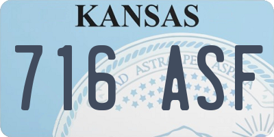 KS license plate 716ASF