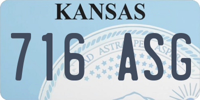 KS license plate 716ASG