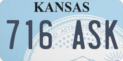 KS license plate 716ASK