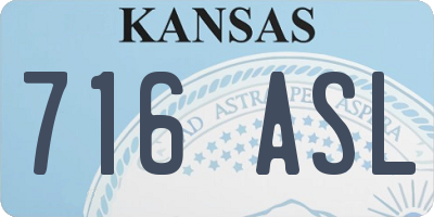 KS license plate 716ASL