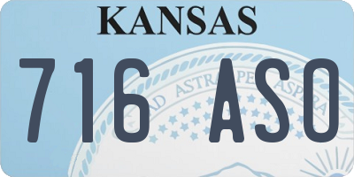 KS license plate 716ASO