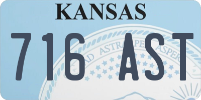 KS license plate 716AST
