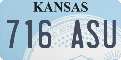 KS license plate 716ASU