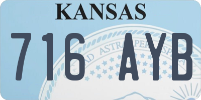 KS license plate 716AYB