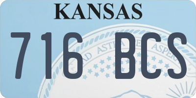 KS license plate 716BCS