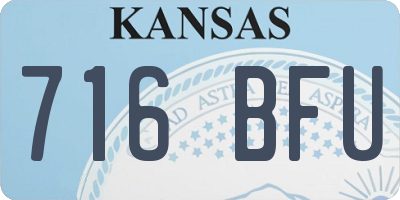 KS license plate 716BFU