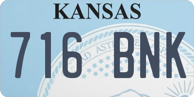 KS license plate 716BNK