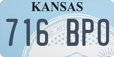 KS license plate 716BPO