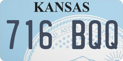 KS license plate 716BQQ